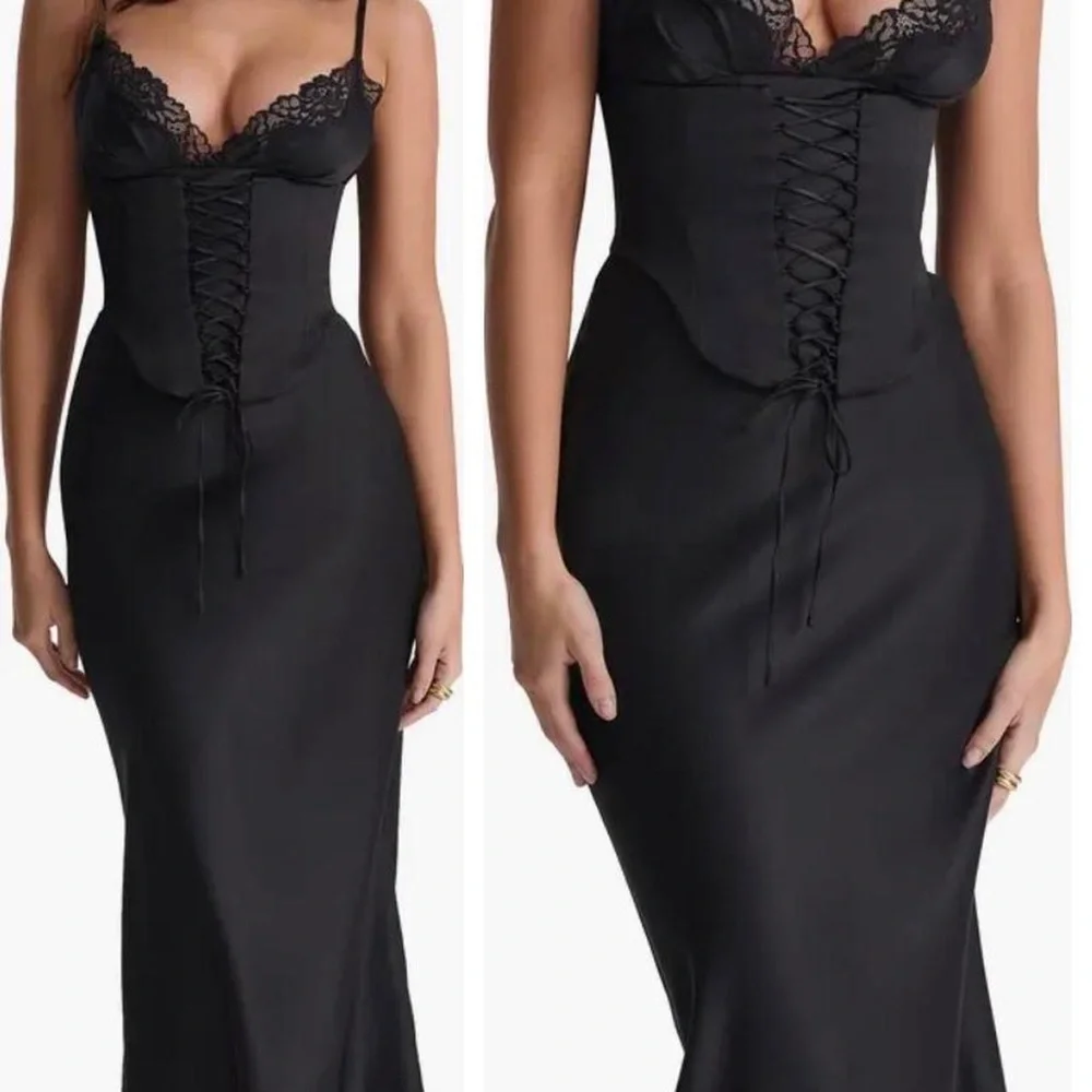 HOUSE OF CB 'Salma' Black Satin Slip Dress NWOT - Picture 4 of 9